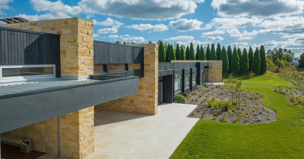 Aussietecture|Aussietecture Logo|Banded Irregular Walling Stone|Ranch irregular Natural Stone||||||Irregular sandstone cladding|Foster Irregular Walling|Irregular Walling|Aussie Gold Sandstone||