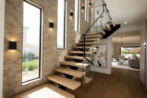 Custom Home Builders Golden Bay|Custom Homes Golden Bay|The Marillana|Sculptural staircase design|LEGO inspired home|Custom home Golden Bay|Custom LEGO architectural feature|||Custom Homes Golden Bay Staircase||||||
