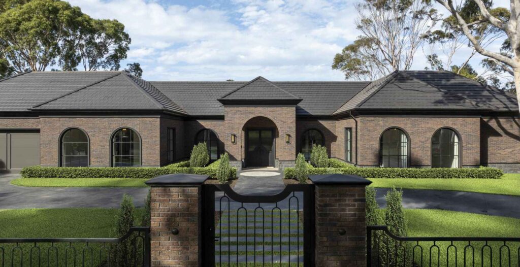 Custom Homes Werribee|Custom Homes Werribee|Evans Building Group|Premium interior finishes|Book-matched marble benchtop|Luxury family residence|Ensuite bathroom|Custom cabinetry design|Victorian architecture Werribee|Werribee luxury home|Modern European Home|Dome ceiling design|Circa Curated materials|Suspended brick fireplace|Modern classic interiors|Luxury interior detailing|Victorian luxury builders|Evans Building Group|Custom architectural joinery|Custom steel-framed windows|Architectural arches