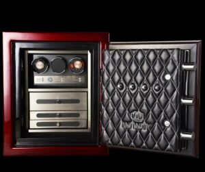 Infinity Safes|Bespoke home safe with fingerprint access by Infinity Safes|custom home safe|||signal blocking safe|biometric safe|custom safe designs|Luxury home safe by Infinity Safes with biometric access and signal-blocking technology|Infinity Safes High-security luxury safe for valuables|