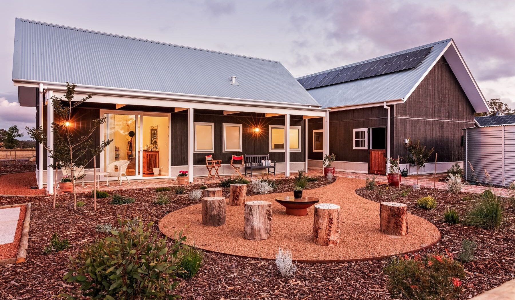 Witchcliffe Eco Village||Self-sufficient home design|Tallwood Custom Built Homes|HIA GreenSmart Award winner|Net zero energy home|Solar powered home|Sustainable Home of the Year|2025 HIA Australian GreenSmart Sustainable Home of the Year|Passive cooling design|Eco village Australia|GreenSmart Award winner|Sustainable Barn house